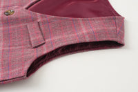 Load image into Gallery viewer, 3 Pieces Set Baby Kid Boys Dressy Party Checked Vests Waistcoats And Solid Color Bow Shirts And Pants Suits Wholesale 221216627
