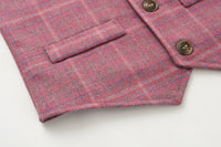 Load image into Gallery viewer, 3 Pieces Set Baby Kid Boys Dressy Party Checked Vests Waistcoats And Solid Color Bow Shirts And Pants Suits Wholesale 221216627
