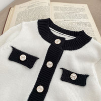 Load image into Gallery viewer, Baby Girls Color-blocking Cardigan And Rompers Wholesale 221216628
