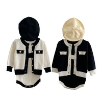 Load image into Gallery viewer, Baby Girls Color-blocking Cardigan And Rompers Wholesale 221216628
