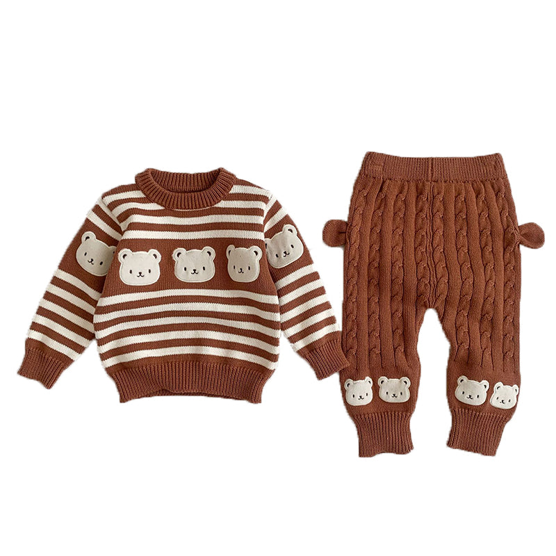 Baby Unisex Striped Cartoon Sweaters Wholesale 221216644