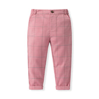 Load image into Gallery viewer, 3 Pieces Set Baby Kid Boys Birthday Party Solid Color Bow Shirts Checked Vests Waistcoats And Pants Wholesale 221216655
