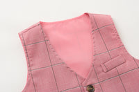 Load image into Gallery viewer, 3 Pieces Set Baby Kid Boys Birthday Party Solid Color Bow Shirts Checked Vests Waistcoats And Pants Wholesale 221216655
