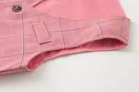 Load image into Gallery viewer, 3 Pieces Set Baby Kid Boys Birthday Party Solid Color Bow Shirts Checked Vests Waistcoats And Pants Wholesale 221216655
