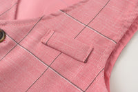 Load image into Gallery viewer, 3 Pieces Set Baby Kid Boys Birthday Party Solid Color Bow Shirts Checked Vests Waistcoats And Pants Wholesale 221216655
