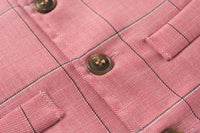 Load image into Gallery viewer, 3 Pieces Set Baby Kid Boys Birthday Party Solid Color Bow Shirts Checked Vests Waistcoats And Pants Wholesale 221216655
