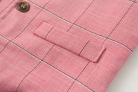 Load image into Gallery viewer, 3 Pieces Set Baby Kid Boys Birthday Party Solid Color Bow Shirts Checked Vests Waistcoats And Pants Wholesale 221216655
