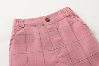 Load image into Gallery viewer, 3 Pieces Set Baby Kid Boys Birthday Party Solid Color Bow Shirts Checked Vests Waistcoats And Pants Wholesale 221216655
