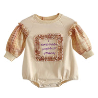 Load image into Gallery viewer, Baby Girls Letters Checked Rompers Wholesale 221216656
