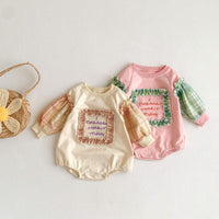 Load image into Gallery viewer, Baby Girls Letters Checked Rompers Wholesale 221216656

