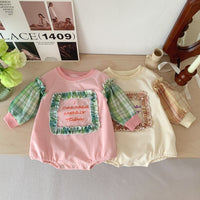 Load image into Gallery viewer, Baby Girls Letters Checked Rompers Wholesale 221216656
