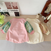 Load image into Gallery viewer, Baby Girls Letters Checked Rompers Wholesale 221216656
