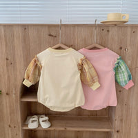 Load image into Gallery viewer, Baby Girls Letters Checked Rompers Wholesale 221216656
