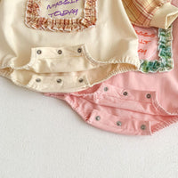 Load image into Gallery viewer, Baby Girls Letters Checked Rompers Wholesale 221216656
