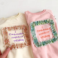 Load image into Gallery viewer, Baby Girls Letters Checked Rompers Wholesale 221216656
