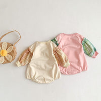 Load image into Gallery viewer, Baby Girls Letters Checked Rompers Wholesale 221216656
