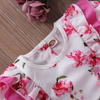 Load image into Gallery viewer, Baby Girls Flower Bow Print Rompers Wholesale 22121673
