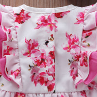 Load image into Gallery viewer, Baby Girls Flower Bow Print Rompers Wholesale 22121673
