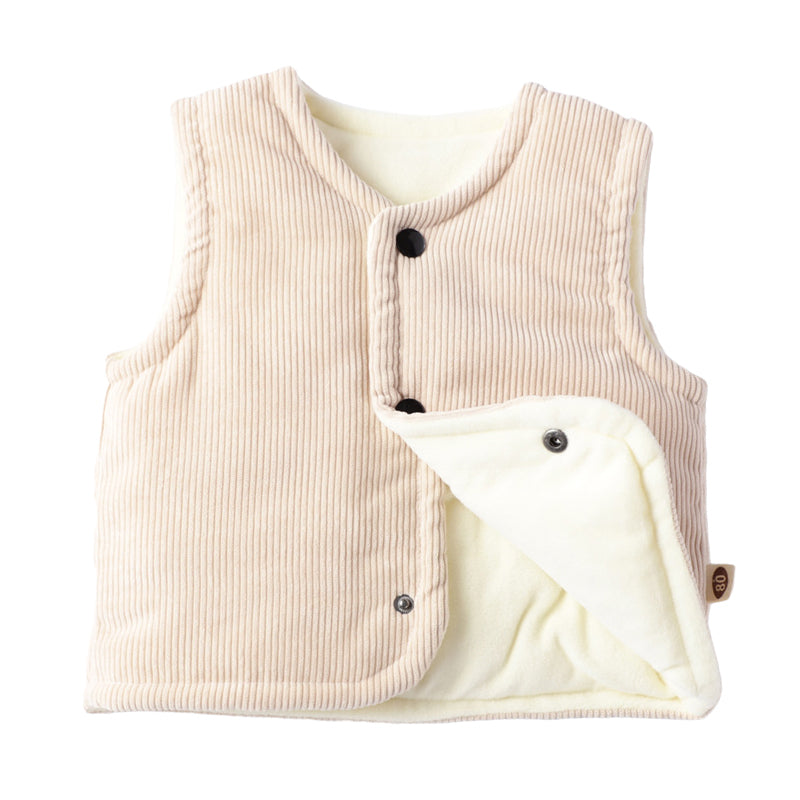 Baby Kid Unisex Solid Color Muslin&Ribbed Vests Waistcoats Wholesale 22121686