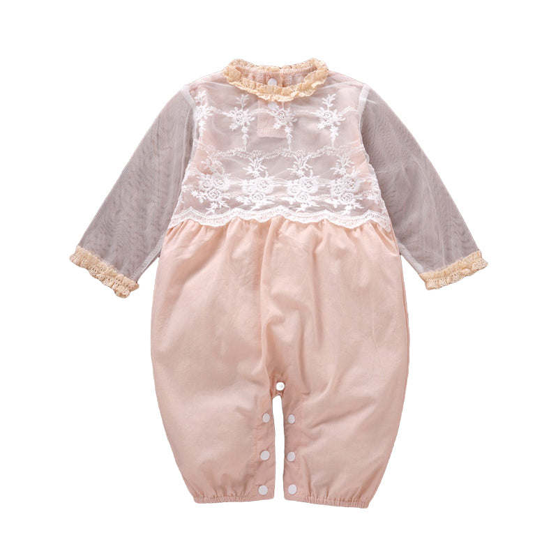 Baby Girls Lace Embroidered Jumpsuits Wholesale 22121692
