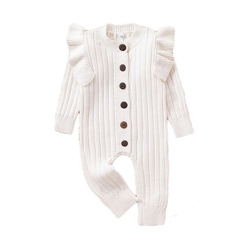 Baby Unisex Solid Color Muslin&Ribbed Jumpsuits Wholesale 221220105
