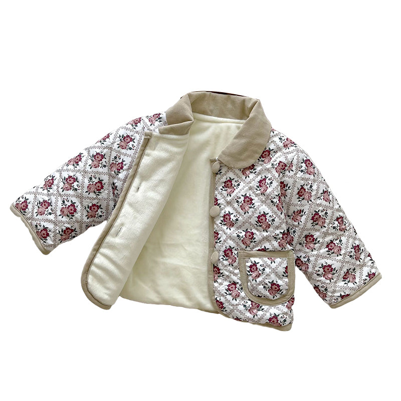 Baby Unisex Flower Print Jackets Outwears Wholesale 221220108