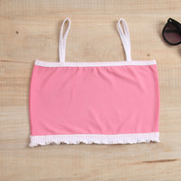 Load image into Gallery viewer, 2 Pieces Set Baby Kid Girls Color-blocking Tank Tops And Ripped Pants Wholesale 221220121
