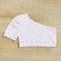 Load image into Gallery viewer, 2 Pieces Set Baby Kid Girls Solid Color Tops And Flower Print Skirts Wholesale 221220122
