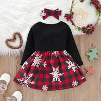 Load image into Gallery viewer, Baby Kid Girls Checked Bow Christmas Dresses Wholesale 221220135
