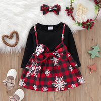 Load image into Gallery viewer, Baby Kid Girls Checked Bow Christmas Dresses Wholesale 221220135
