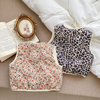 Load image into Gallery viewer, Baby Unisex Flower Leopard Print Vests Waistcoats Wholesale 221220184
