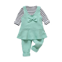 Load image into Gallery viewer, 3 Pieces Set Baby Kid Girls Striped Tops Bow Vests Waistcoats And Solid Color Pants Wholesale 22122022
