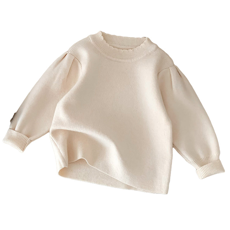 Baby Girls Solid Color Crochet Sweaters Wholesale 221220226