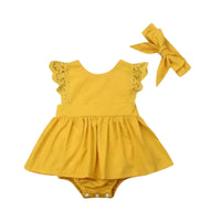 Load image into Gallery viewer, Baby Girls Solid Color Rompers Wholesale 22122051
