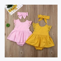Load image into Gallery viewer, Baby Girls Solid Color Rompers Wholesale 22122051
