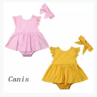 Load image into Gallery viewer, Baby Girls Solid Color Rompers Wholesale 22122051
