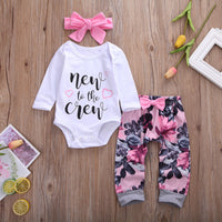 Load image into Gallery viewer, 2 Pieces Set Baby Girls Letters Love heart Print Rompers And Bow Pants Wholesale 22122068
