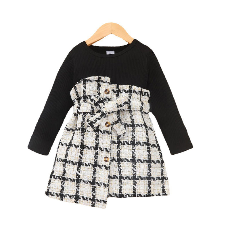 Baby Kid Girls Checked Dresses Wholesale 22122083