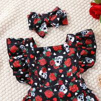 Load image into Gallery viewer, Baby Girls Flower Cartoon Print Rompers Wholesale 22122097
