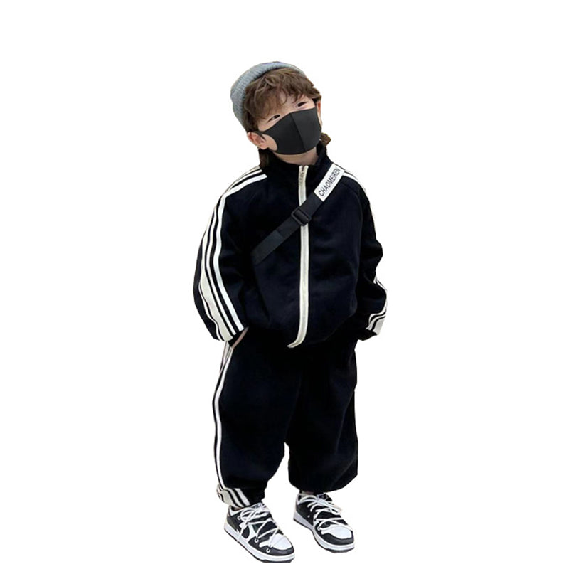 2 Pieces Set Baby Kid Unisex Striped Jackets Outwears And Pants Wholesale 221221122