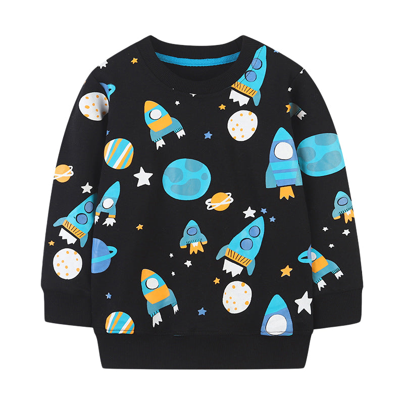 Baby Kid Boys Cartoon Star Galaxy Hoodies Swearshirts Wholesale 221221124