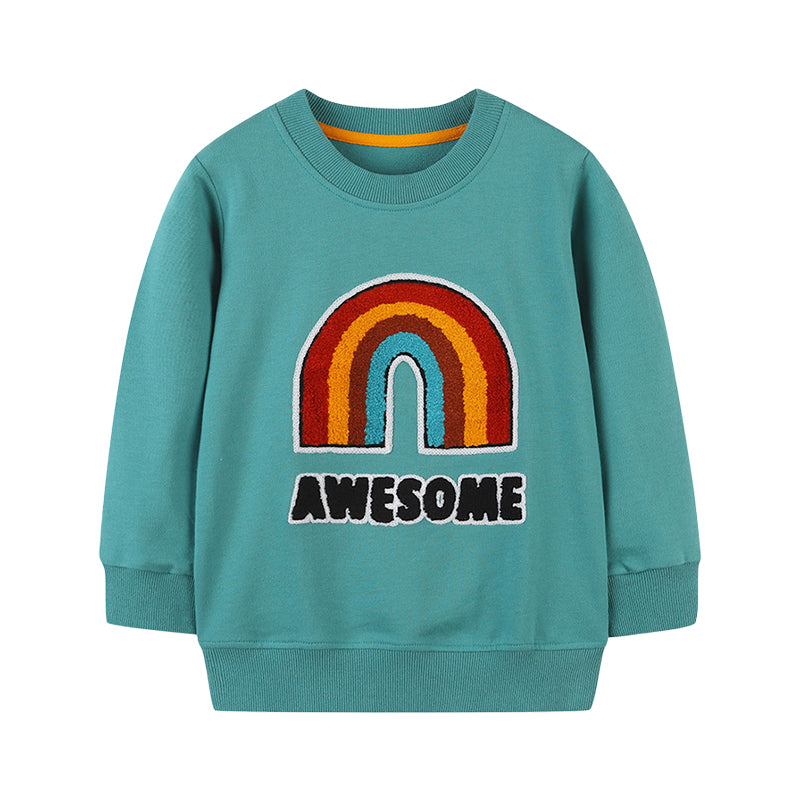 Baby Kid Unisex Letters Rainbow Hoodies Swearshirts Wholesale 221221138