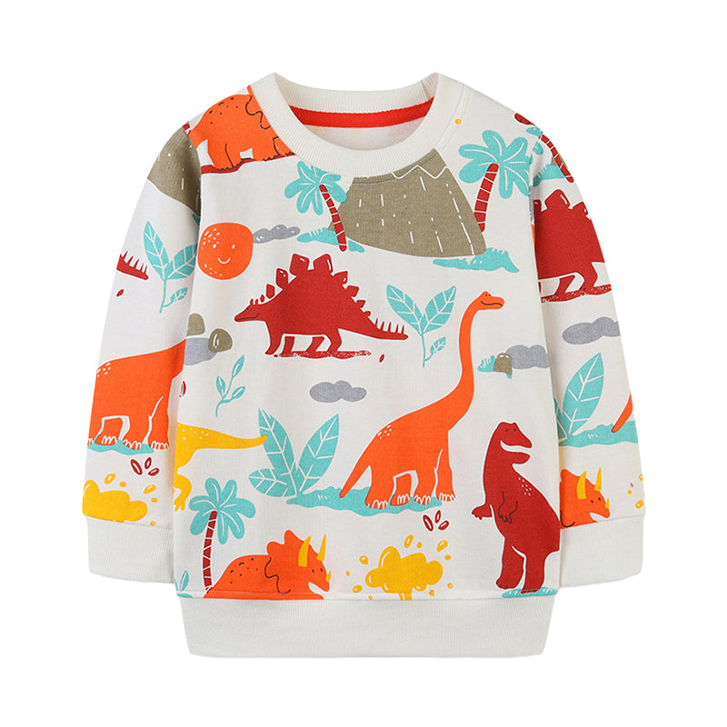 Baby Kid Boys Dinosaur Cartoon Plant Print Hoodies Swearshirts Wholesale 221221143