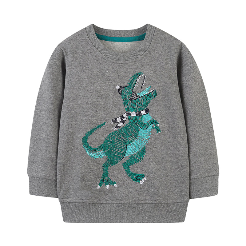 Baby Kid Boys Dinosaur Embroidered Hoodies Swearshirts Wholesale 221221144