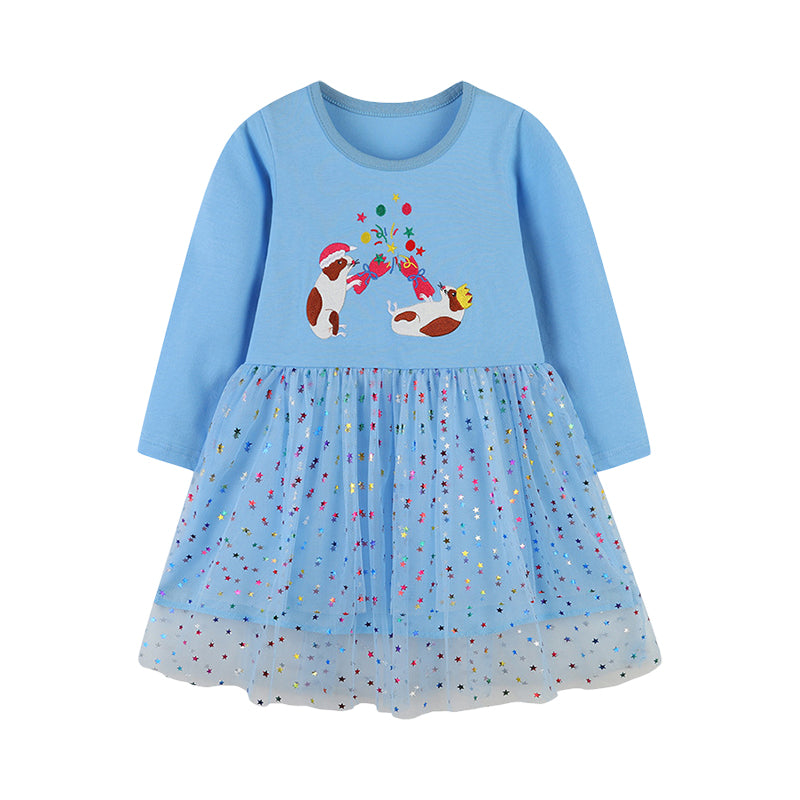 Baby Kid Girls Animals Cartoon Embroidered Dresses Wholesale 221221145