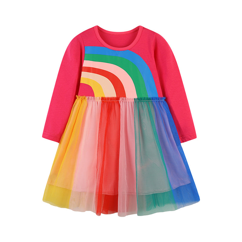 Baby Kid Girls Rainbow Dresses Wholesale 221221171