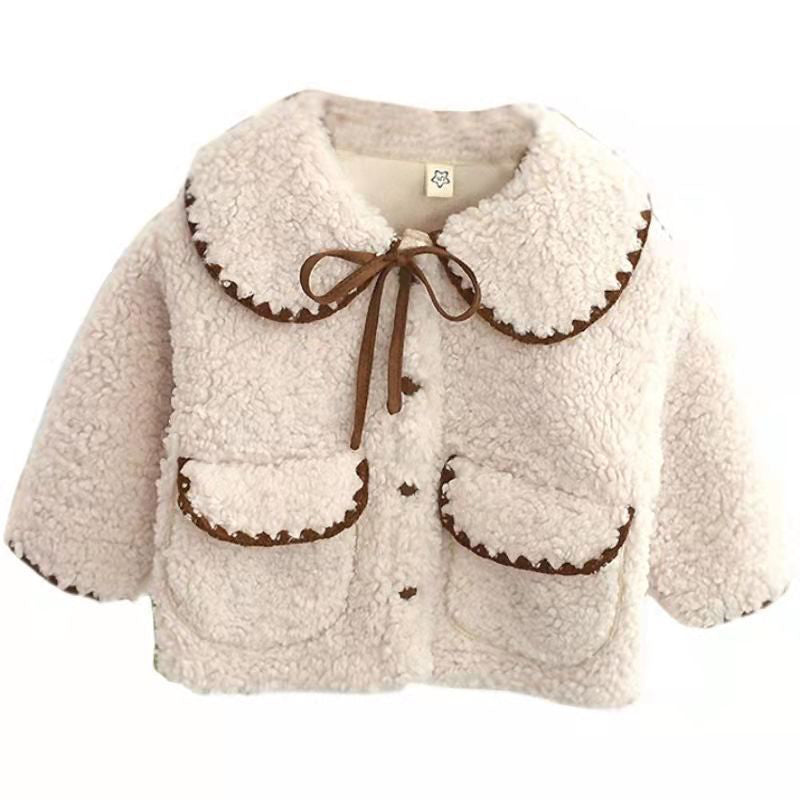 Baby Kid Girls Solid Color Bow Jackets Outwears Wholesale 221221180