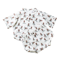 Load image into Gallery viewer, 2 Pieces Set Baby Kid Unisex Solid Color Print Tops And Shorts Wholesale 221221196
