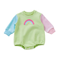Load image into Gallery viewer, Baby Unisex Color-blocking Rainbow Embroidered Rompers Wholesale 221221215
