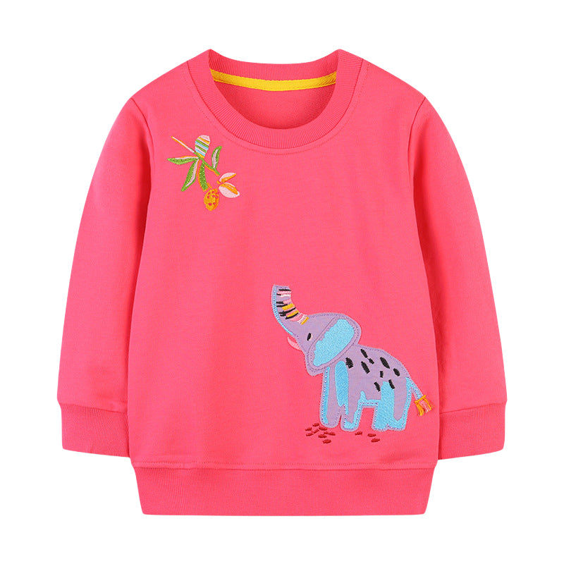Baby Kid Girls Animals Embroidered Hoodies Swearshirts Wholesale 221221217